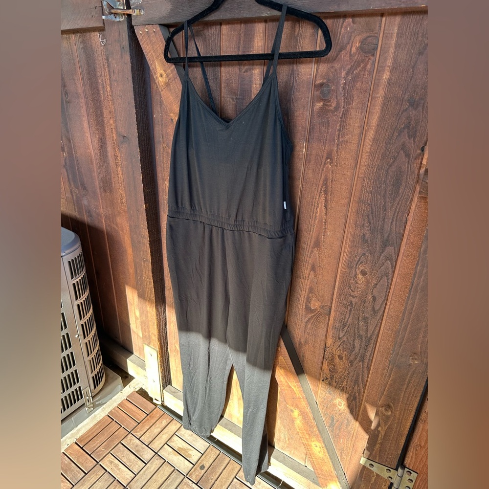 Vuori Charcoal Sleeveless Jumpsuit